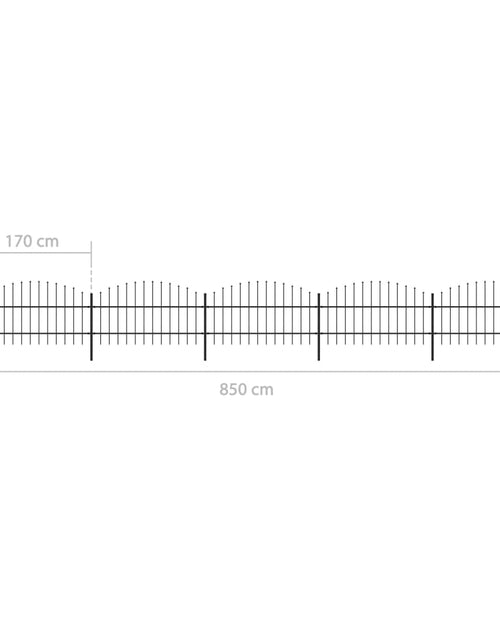 Încărcați imaginea în vizualizatorul Galerie, Gard de grădină cu vârf suliță, negru, 8,5 m, oțel
