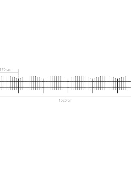 Încărcați imaginea în vizualizatorul Galerie, Gard de grădină cu vârf suliță, negru, 10,2 m, oțel
