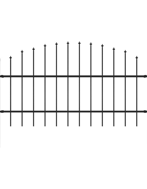 Загрузите изображение в средство просмотра галереи, Gard de grădină cu vârf suliță, negru, 13,6 m, oțel
