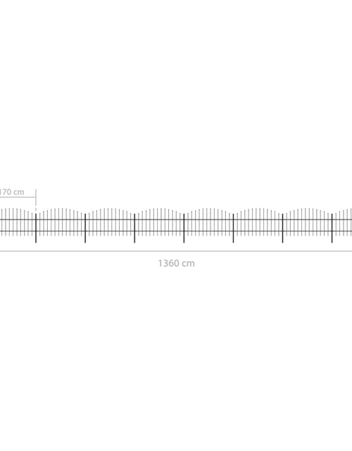 Загрузите изображение в средство просмотра галереи, Gard de grădină cu vârf suliță, negru, 13,6 m, oțel
