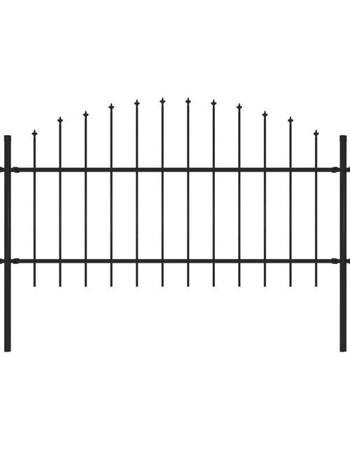 Загрузите изображение в средство просмотра галереи, Gard de grădină cu vârf suliță, negru, 8,5 m, oțel
