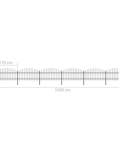 Загрузите изображение в средство просмотра галереи, Gard de grădină cu vârf suliță, negru, 10,2 m, oțel
