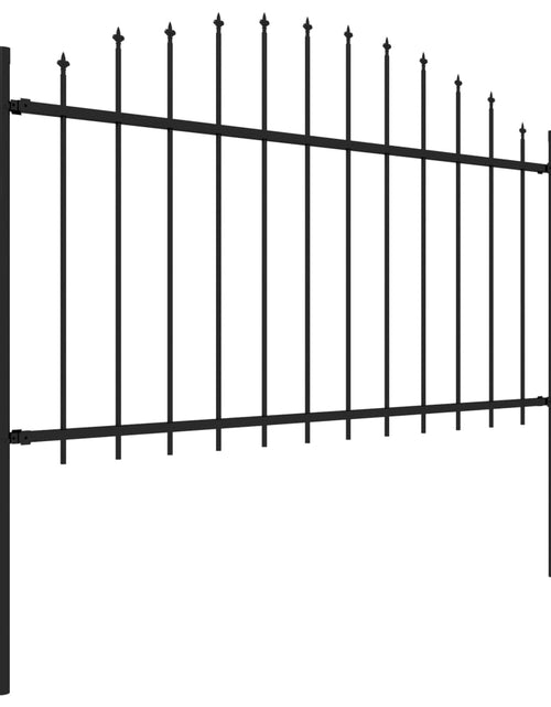 Загрузите изображение в средство просмотра галереи, Gard de grădină cu vârf suliță, negru, 3,4 m, oțel
