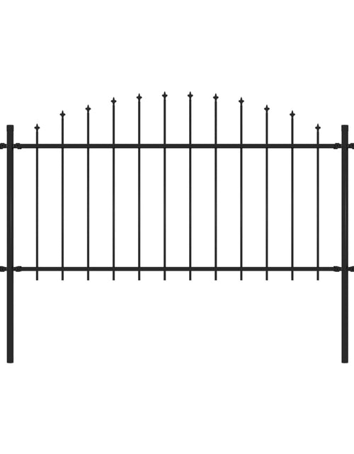 Încărcați imaginea în vizualizatorul Galerie, Gard de grădină cu vârf suliță, negru, 11,9 m, oțel
