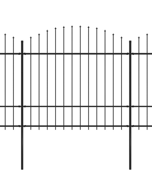 Încărcați imaginea în vizualizatorul Galerie, Gard de grădină cu vârf suliță, negru, 3,4 m, oțel
