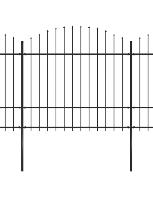 Загрузите изображение в средство просмотра галереи, Gard de grădină cu vârf suliță, negru, 6,8 m, oțel

