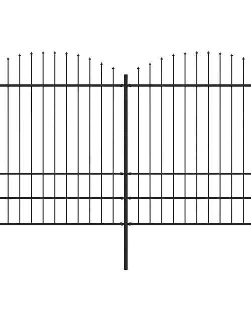 Загрузите изображение в средство просмотра галереи, Gard de grădină cu vârf suliță, negru, 3,4 m, oțel
