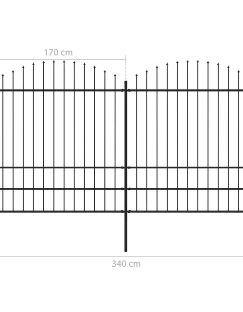 Загрузите изображение в средство просмотра галереи, Gard de grădină cu vârf suliță, negru, 3,4 m, oțel
