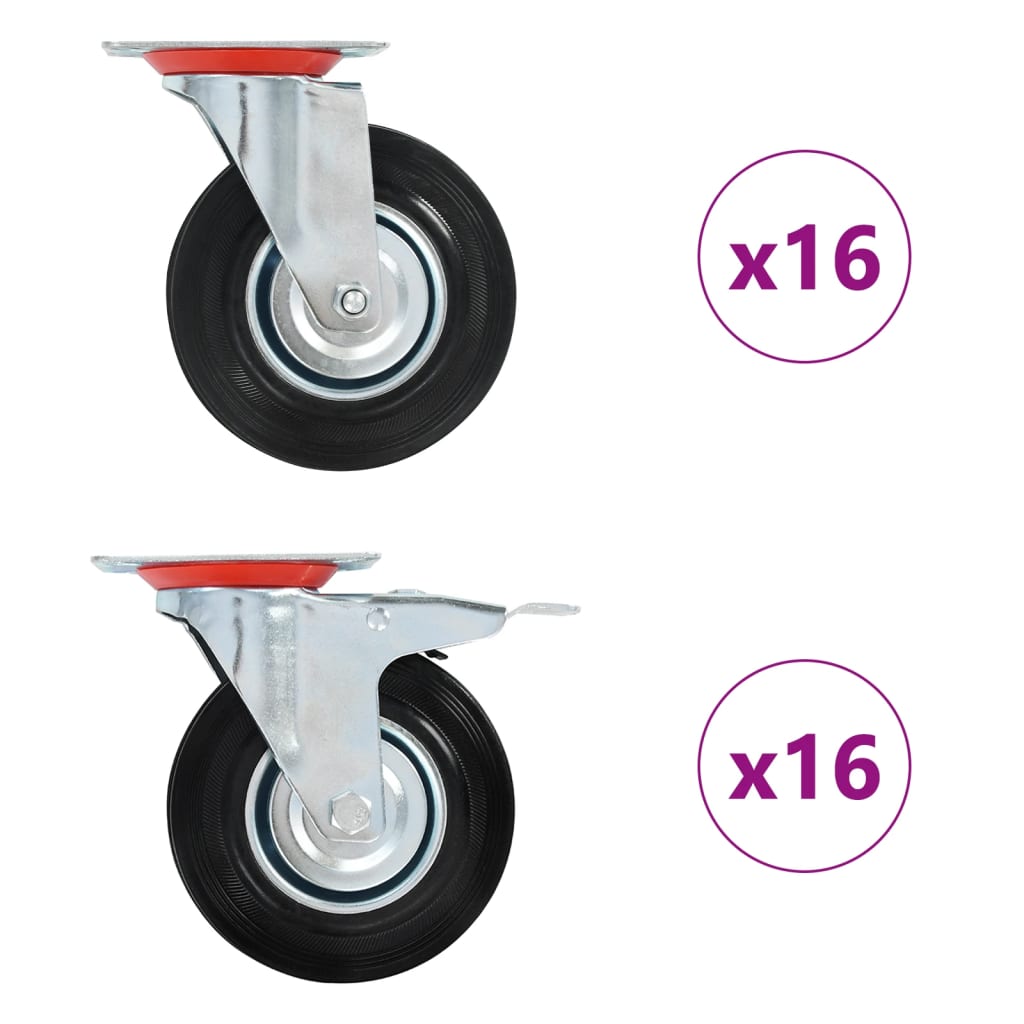 Roți pivotante, 32 buc., 125 mm