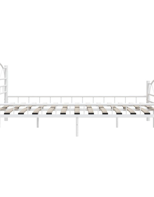 Загрузите изображение в средство просмотра галереи, Cadru de pat, alb, 200 x 200 cm, metal
