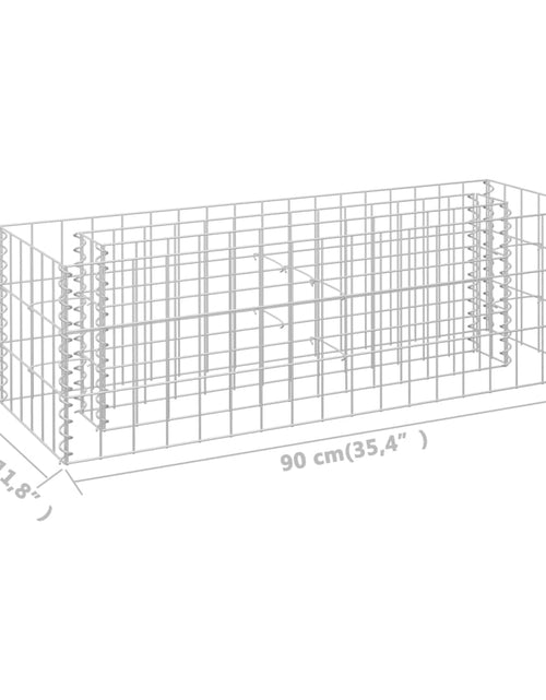 Încărcați imaginea în vizualizatorul Galerie, Strat înălțat gabion, 90 x 30 x 30 cm, oțel galvanizat
