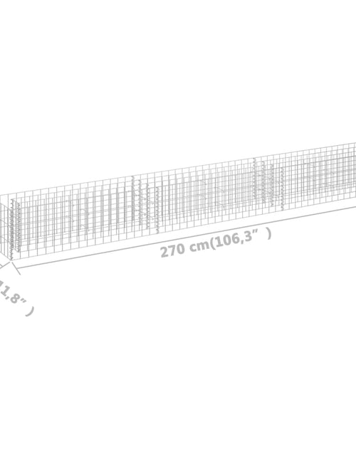 Загрузите изображение в средство просмотра галереи, Strat înălțat gabion, 270 x 30 x 30 cm, oțel galvanizat
