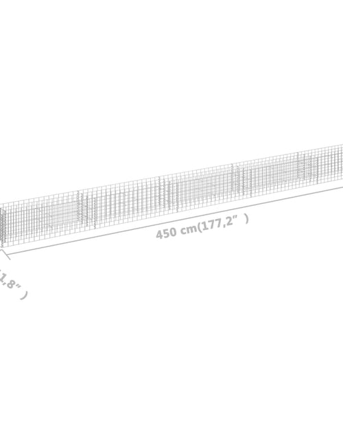 Încărcați imaginea în vizualizatorul Galerie, Strat înălțat gabion, 450 x 30 x 30 cm, oțel galvanizat

