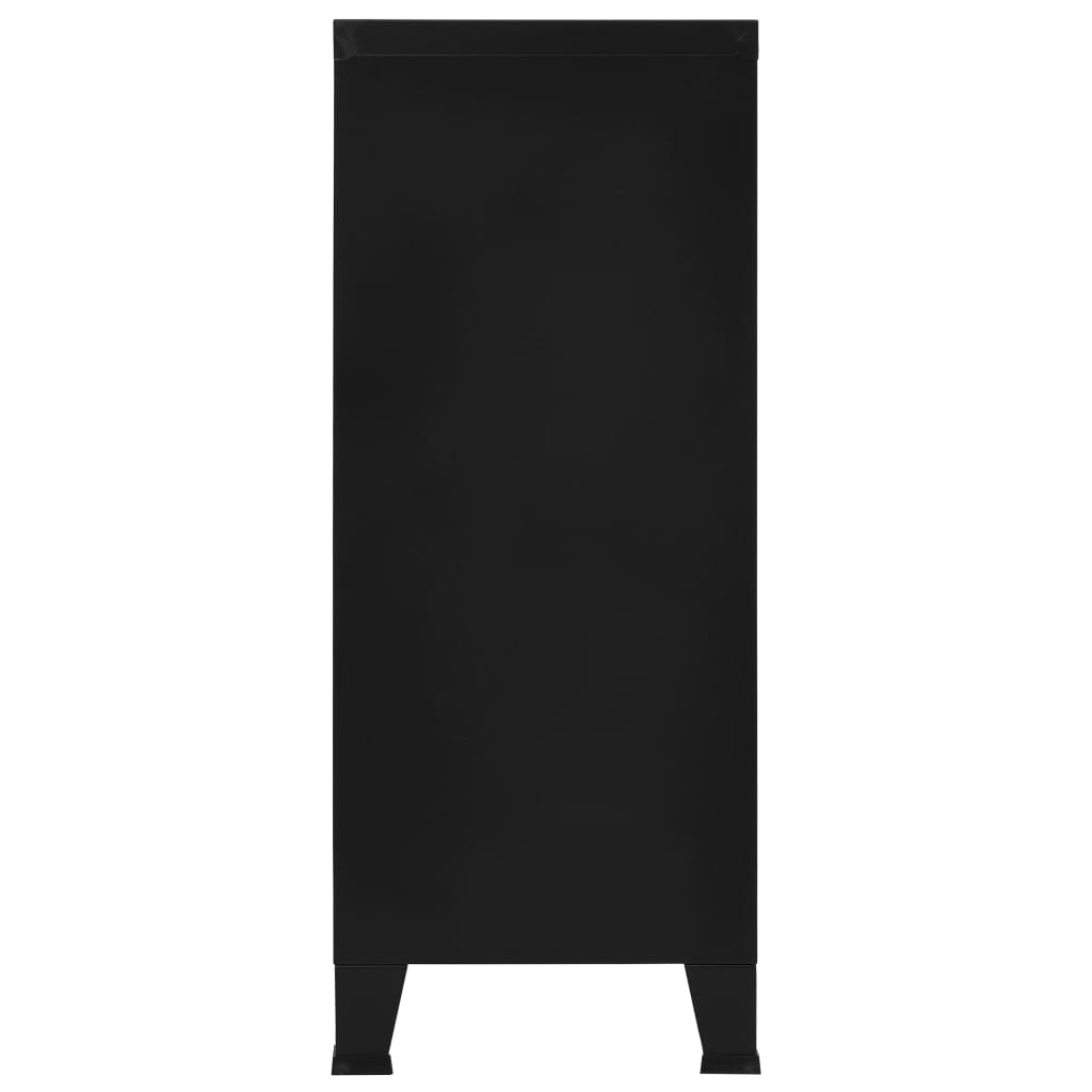 Dulap industrial de depozitare, negru, 90x40x100 cm, oțel