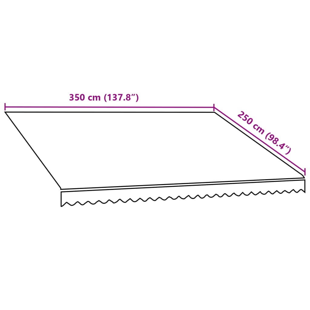 Pânză de copertină, portocaliu și maro, 350 x 250 cm