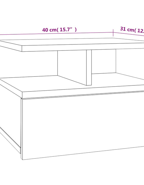 Загрузите изображение в средство просмотра галереи, Noptieră suspendată, stejar sonoma, 40x31x27 cm, lemn prelucrat
