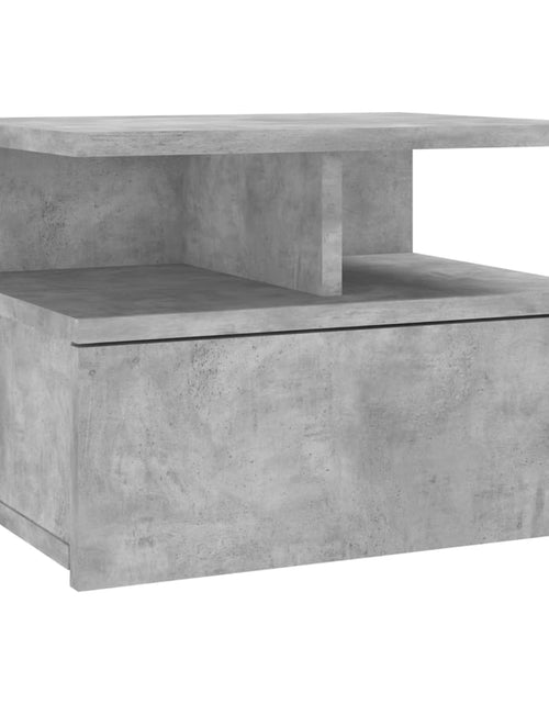 Încărcați imaginea în vizualizatorul Galerie, Noptieră suspendată, gri beton, 40x31x27 cm, lemn prelucrat
