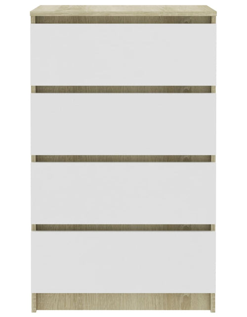 Încărcați imaginea în vizualizatorul Galerie, Dulap, alb și stejar sonoma, 60x35x98,5 cm, lemn prelucrat
