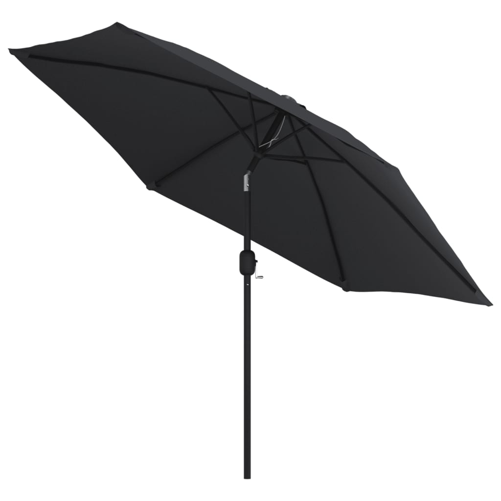 Umbrelă de soare de exterior cu stâlp metalic, negru, 300 cm