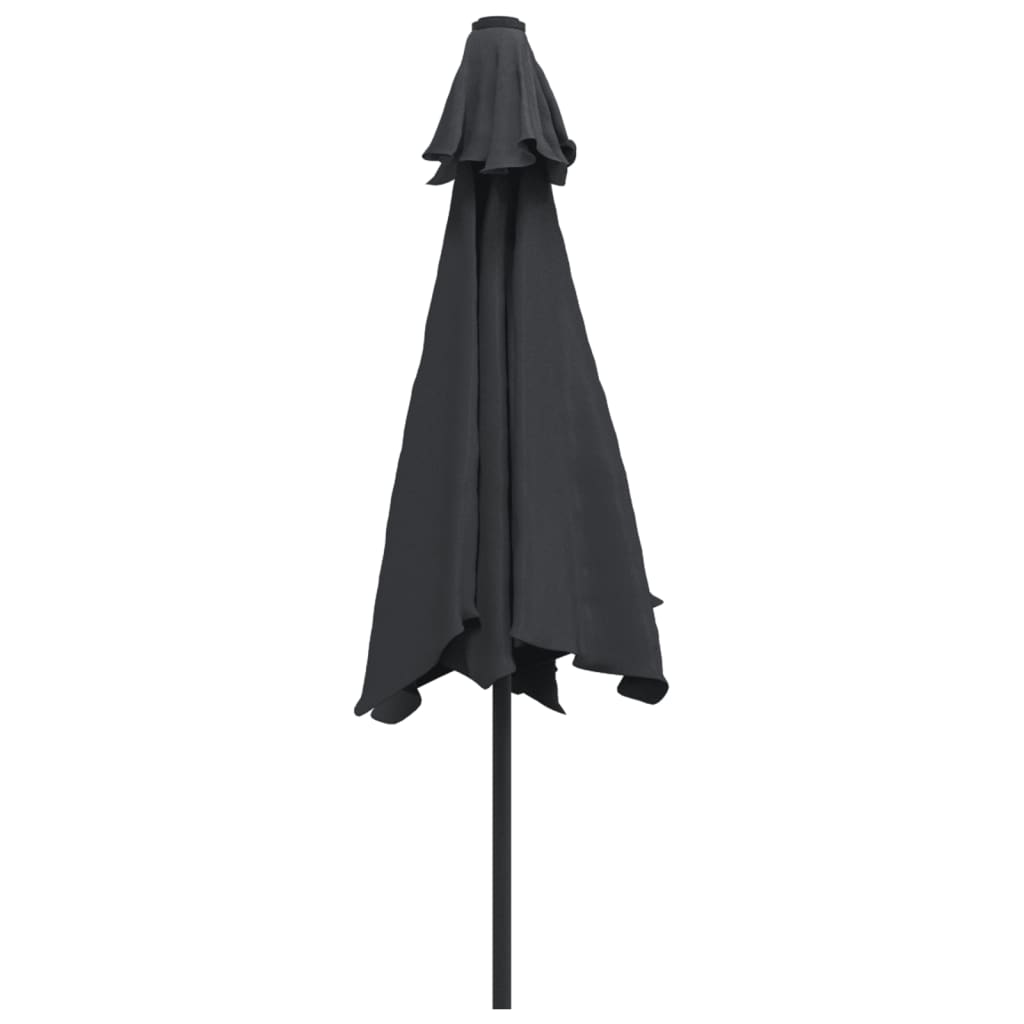 Umbrelă de soare de exterior cu stâlp metalic, negru, 300 cm