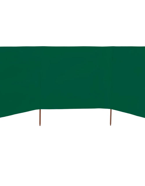 Загрузите изображение в средство просмотра галереи, Paravan anti-vânt cu 3 panouri, verde, 400 x 80 cm, textil
