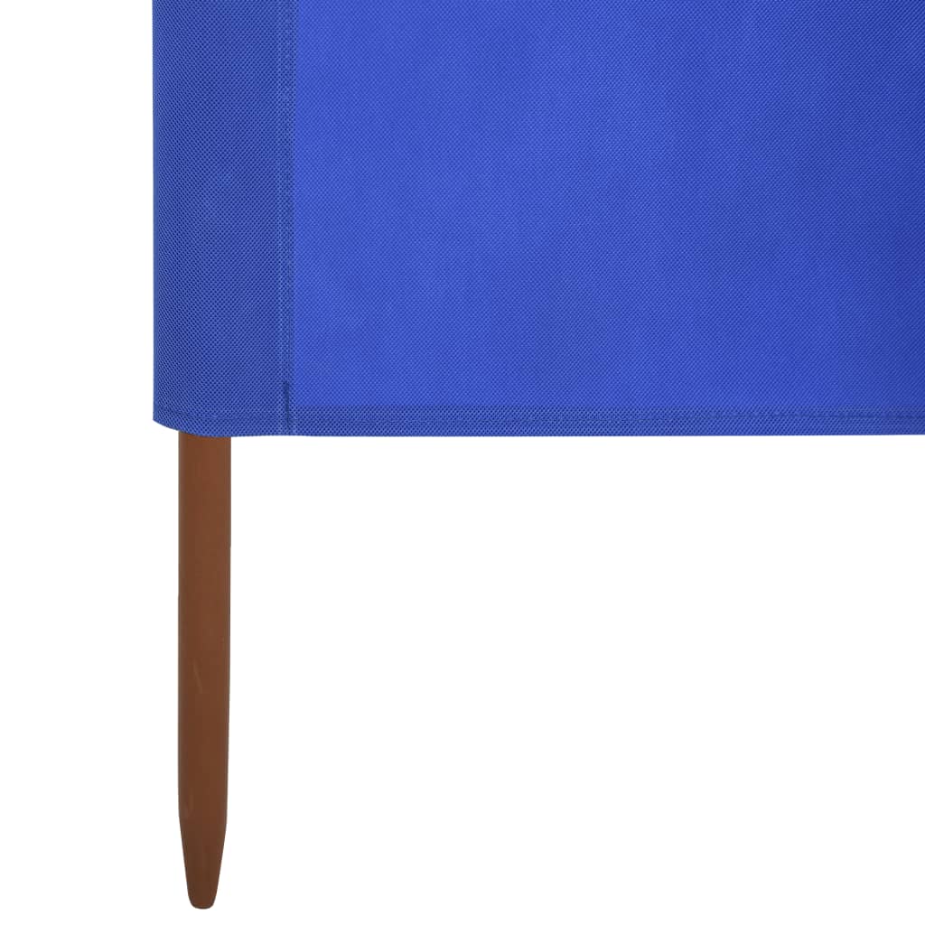 Paravan anti-vânt cu 3 panouri, azur, 400 x 80 cm, textil