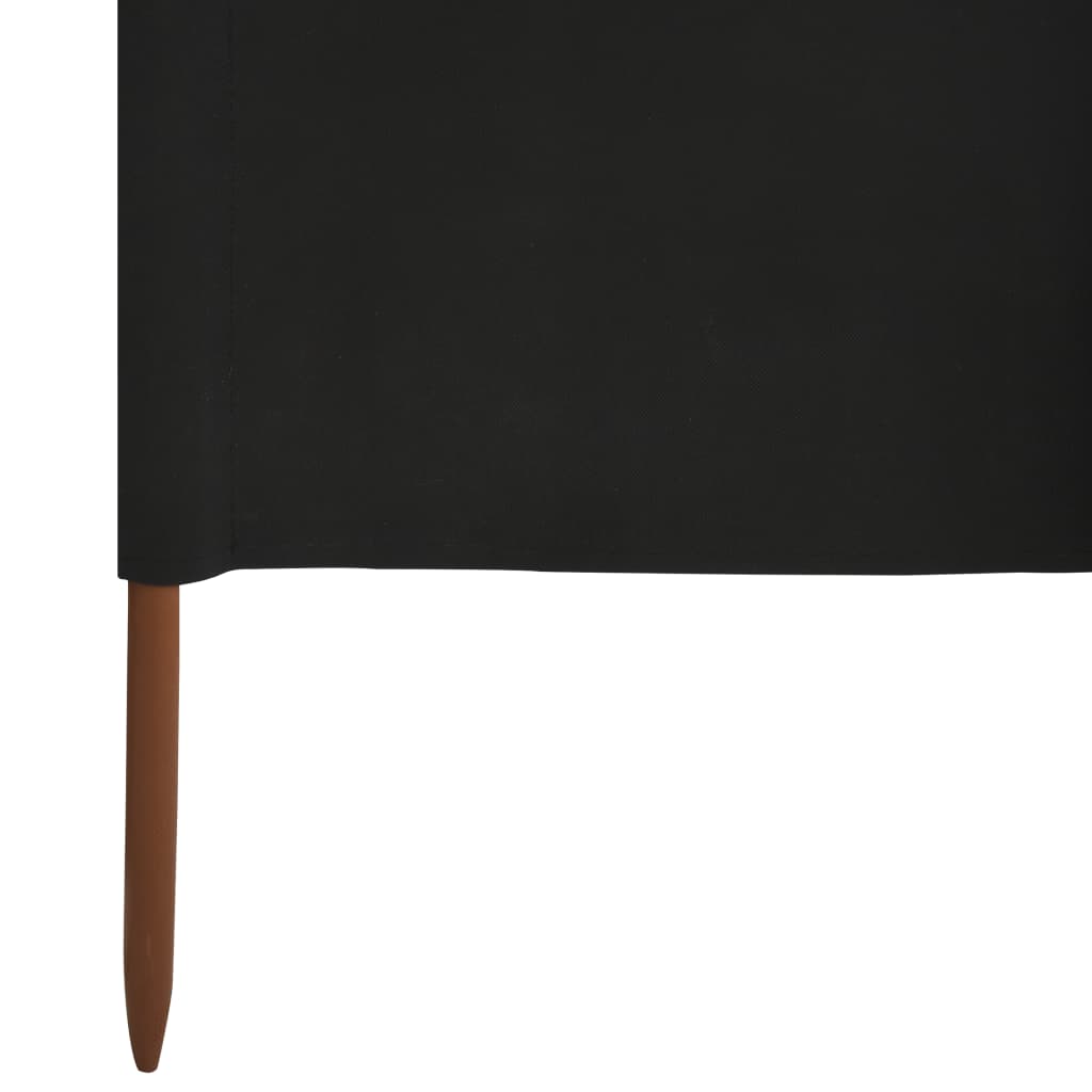 Paravan anti-vânt cu 3 panouri, negru, 400 x 120 cm, textil