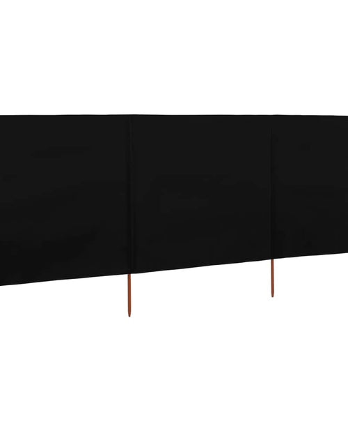 Загрузите изображение в средство просмотра галереи, Paravan anti-vânt cu 3 panouri, negru, 400 x 160 cm, textil
