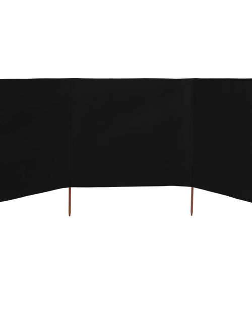 Încărcați imaginea în vizualizatorul Galerie, Paravan anti-vânt cu 3 panouri, negru, 400 x 160 cm, textil
