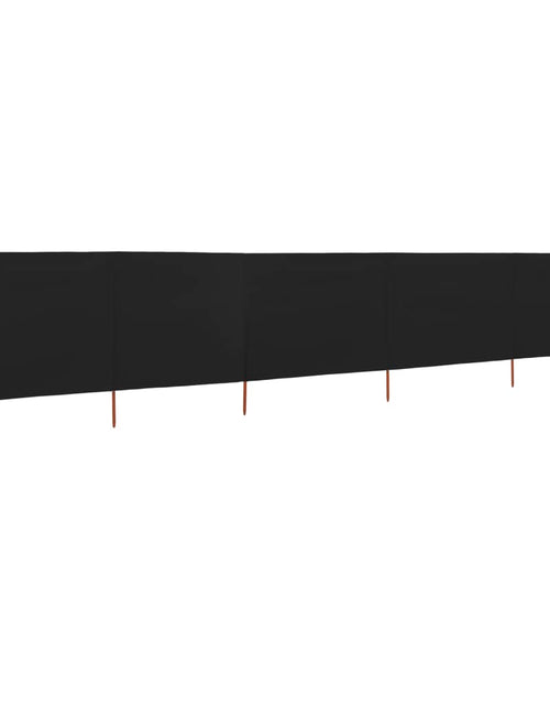 Încărcați imaginea în vizualizatorul Galerie, Paravan anti-vânt cu 5 panouri, negru, 600 x 120 cm, textil
