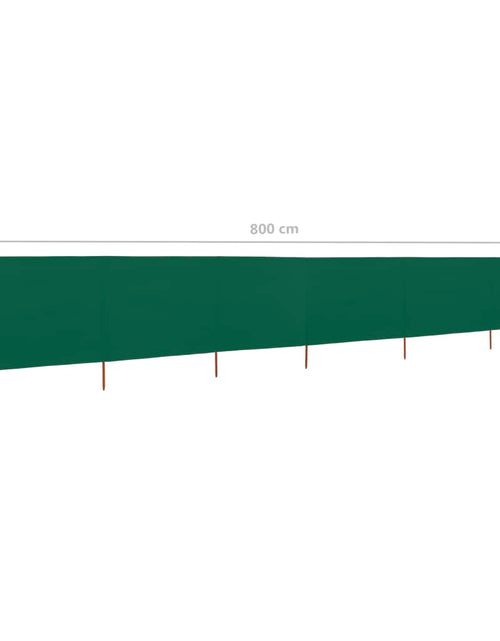 Încărcați imaginea în vizualizatorul Galerie, Paravan anti-vânt cu 6 panouri, verde, 800 x 160 cm, textil
