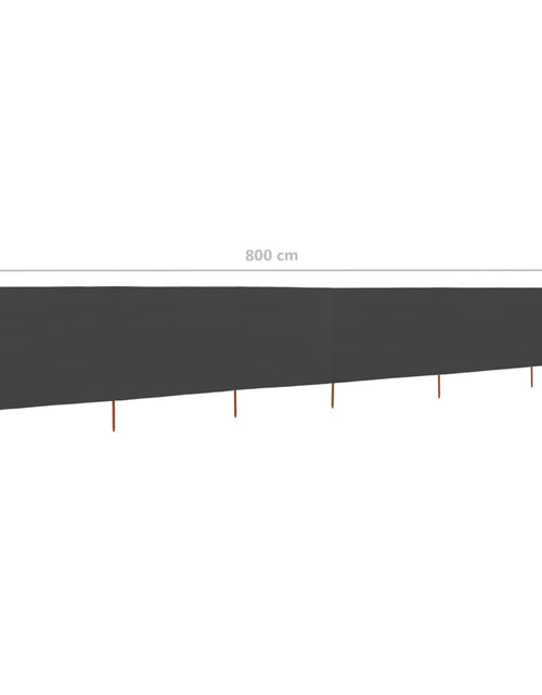 Загрузите изображение в средство просмотра галереи, Paravan anti-vânt cu 6 panouri, antracit, 800 x 160 cm, textil
