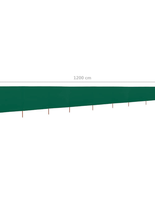 Загрузите изображение в средство просмотра галереи, Paravan anti-vânt cu 9 panouri, verde, 1200 x 160 cm, textil
