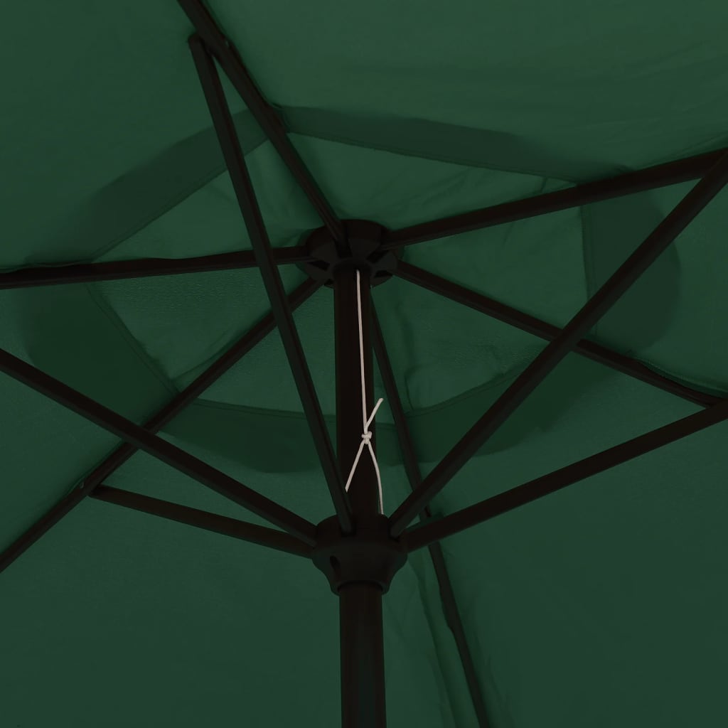 Umbrelă de soare, verde, 200 x 224 cm, aluminiu