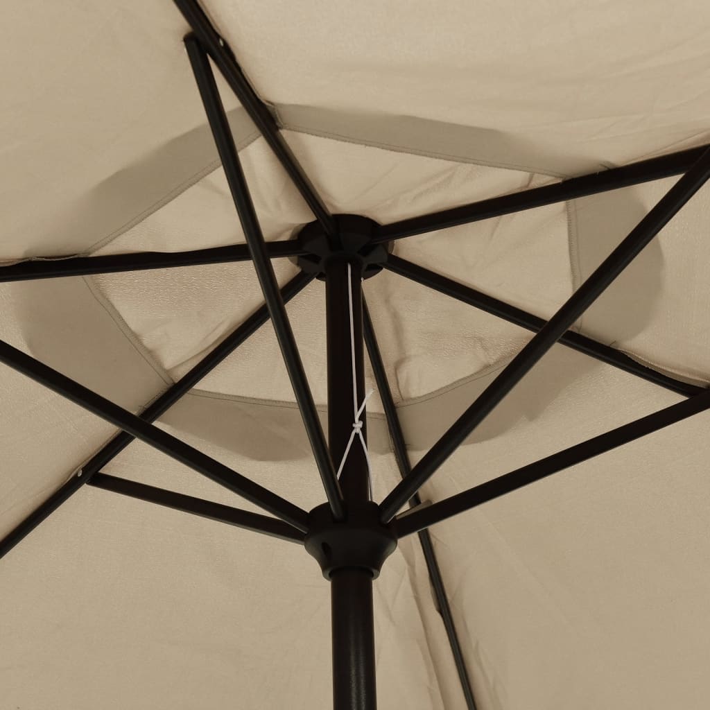 Umbrelă de soare, gri taupe, 200 x 224 cm, aluminiu