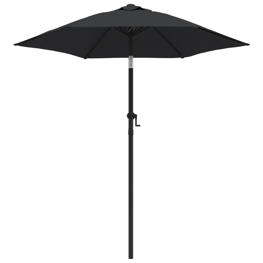 Umbrelă de soare, negru, 200 x 224 cm, aluminiu