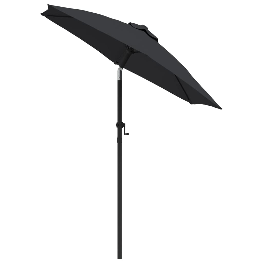 Umbrelă de soare, negru, 200 x 224 cm, aluminiu