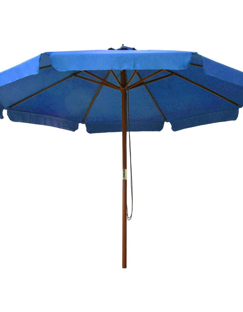 Загрузите изображение в средство просмотра галереи, Umbrelă de soare de exterior, stâlp lemn, azuriu, 330 cm
