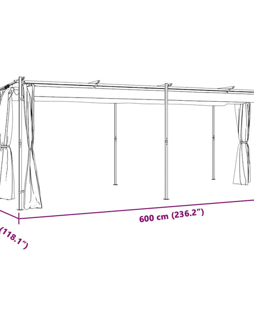 Încărcați imaginea în vizualizatorul Galerie, Pavilion cu draperii, crem, 3 x 6 m, oțel
