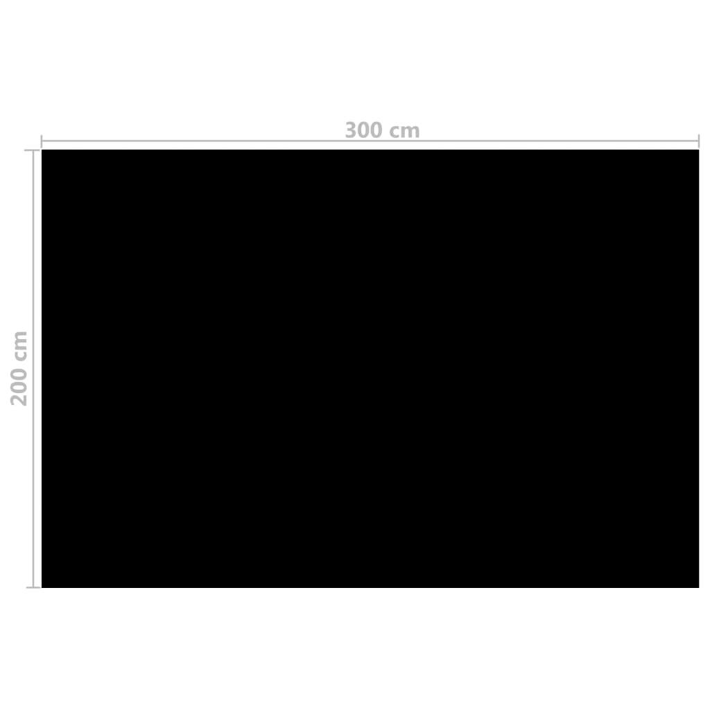 Prelată piscină, negru, 300 x 200 cm, PE