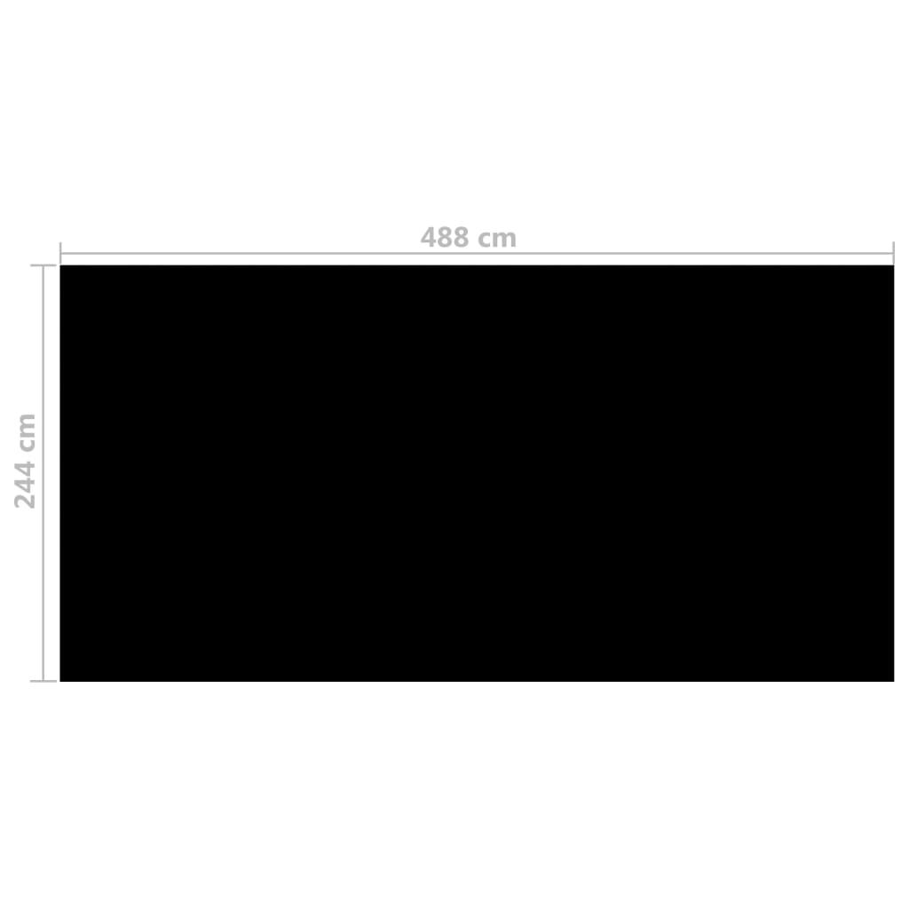 Prelată piscină, negru, 488 x 244 cm, PE
