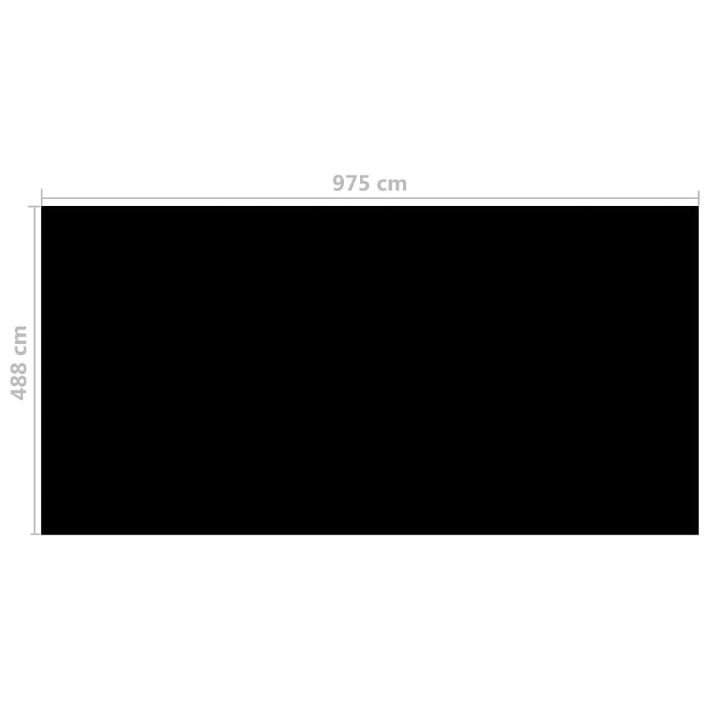 Prelată piscină, negru, 975 x 488 cm, PE