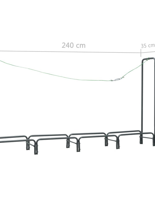 Загрузите изображение в средство просмотра галереи, Rastel pentru lemne de foc, antracit, 240x35x120 cm, oțel
