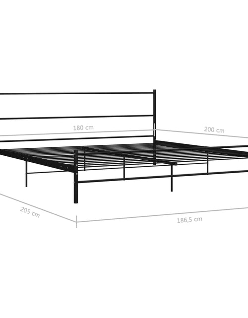 Încărcați imaginea în vizualizatorul Galerie, Cadru de pat, negru, 180 x 200 cm, metal
