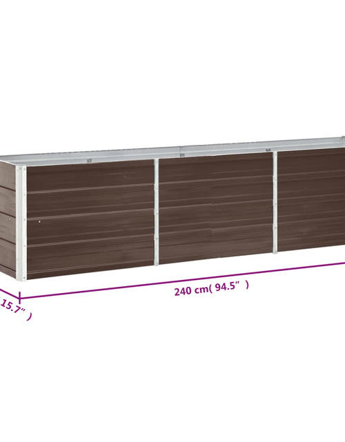 Încărcați imaginea în vizualizatorul Galerie, Strat înălțat de grădină maro 240 x 40 x 45 cm oțel galvanizat
