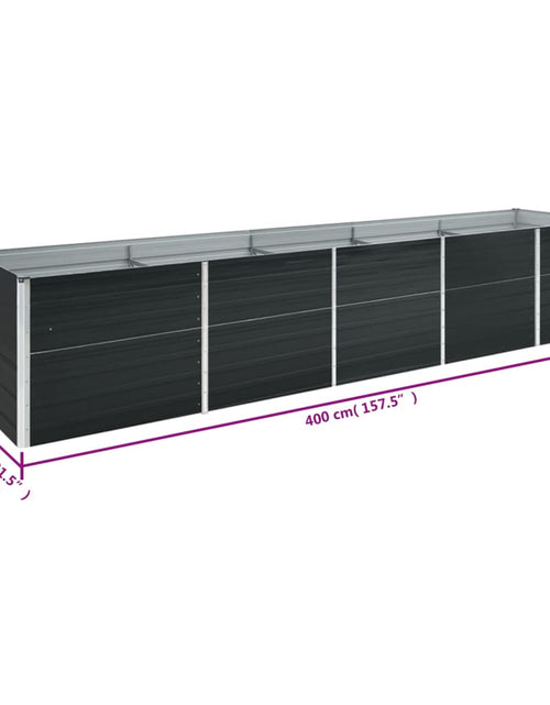 Încărcați imaginea în vizualizatorul Galerie, Strat înălțat de grădină antracit 400x80x45 cm oțel galvanizat
