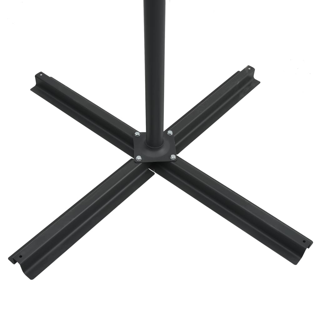 Umbrelă în consolă cu LED, stâlp din oțel, negru, 250x250 cm