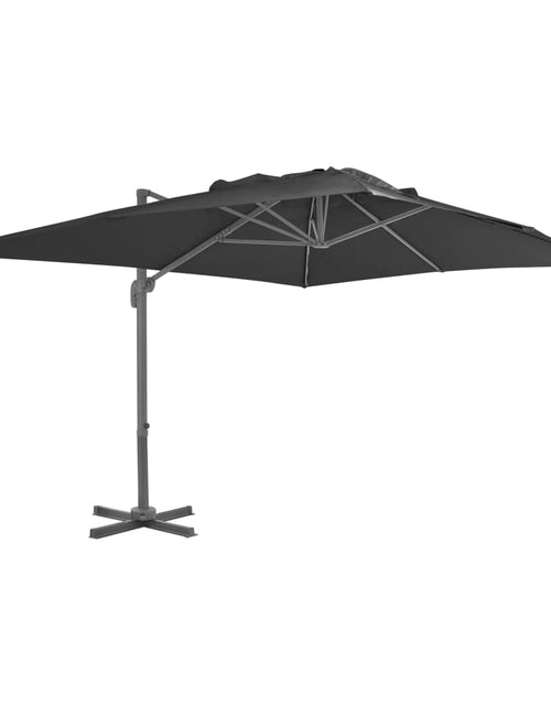 Încărcați imaginea în vizualizatorul Galerie, Umbrelă în consolă cu stâlp din aluminiu, negru, 4x3 m
