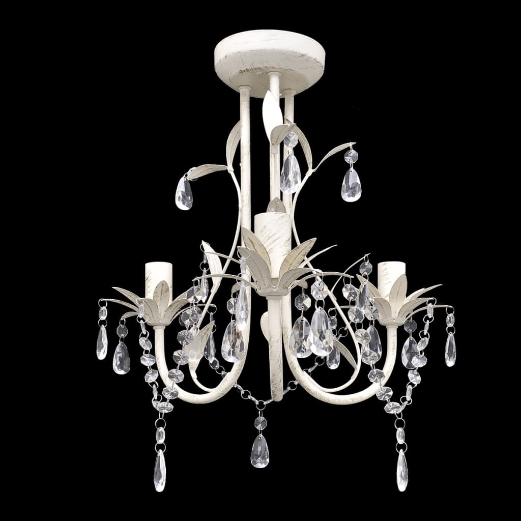 Candelabre suspendate de plafon cu cristale 4 buc. alb elegant