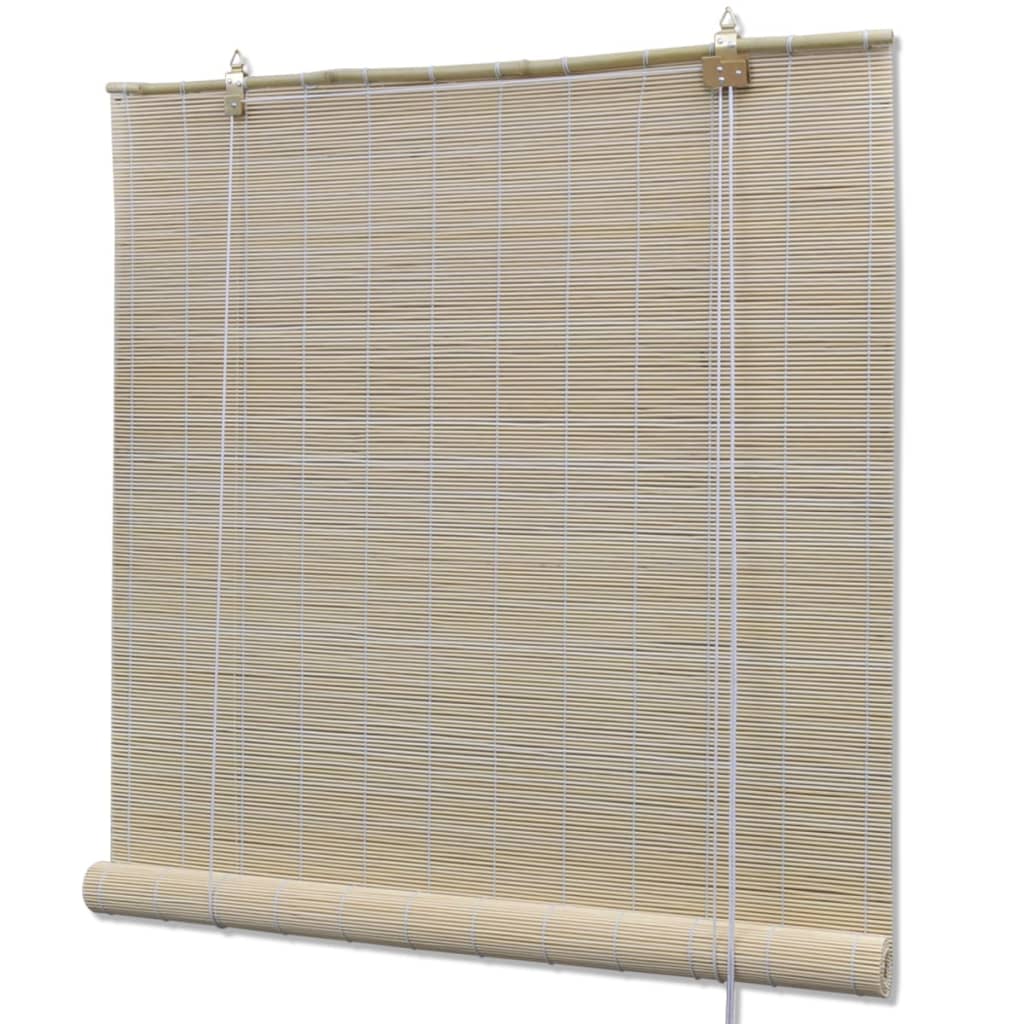 Jaluzele din bambus natural tip rulou, 2 buc., 120 x 160 cm